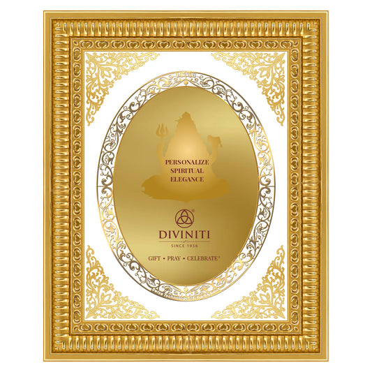 Diviniti Double Glass Frame Personalised Tabletop and Wall Photo Frame in 24K Gold Plated Foil