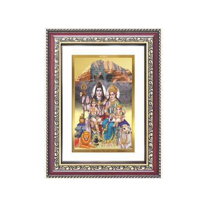 Diviniti 24K Gold Plated Shiv Parivar (Classic) Divine Wall Frame for Home Mandir & Office Decor | Luxury Spiritual Gift