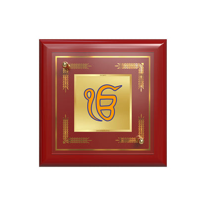 Ik Onkar | Sacred Sikh Symbol 24K Gold Plated Photo Frame for Home Décor, Tabletop & Office | Blessings of Unity, Peace & Spiritual Harmony (MDF1A)