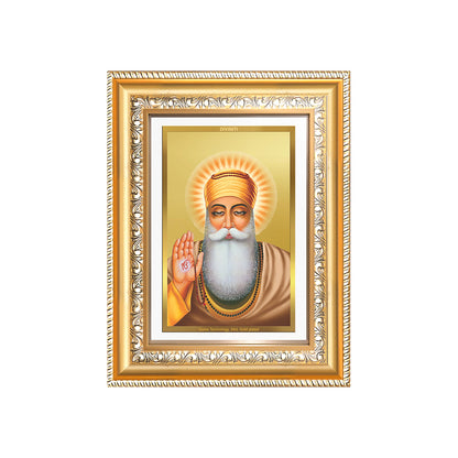 Diviniti 24K Gold Plated Guru Nanak Dev Ji (Classic) Sacred Sikh Wall Frame for Home Decor & Office Ambiance | Premium Spiritual Gift