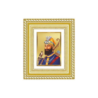 Diviniti 24K Gold Plated Guru Gobind Singh Ji Sacred Sikh Table Top Frame for Home Decor & Office Ambiance | Premium Spiritual Gift