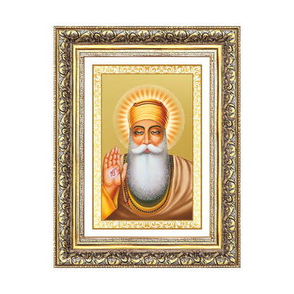 Diviniti 24K Gold Plated Guru Nanak Dev Ji (Classic) Sacred Sikh Wall Frame for Home Decor & Office Ambiance | Premium Spiritual Gift