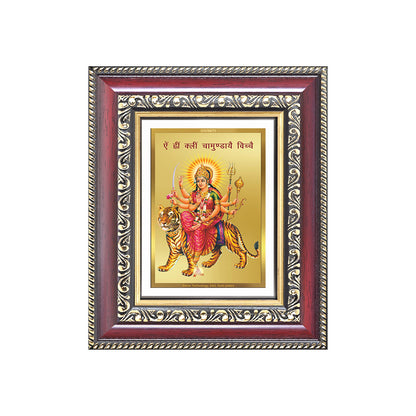 Diviniti 24K Gold Plated Durga With Mantra (Classic) Divine Table Top Frame for Home Mandir & Office Decor | Luxury Spiritual Gift