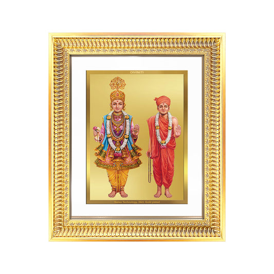 Diviniti 24K Gold Plated Swaminarayan (Classic) Divine Wall Frame for Home Mandir & Office Decor | Luxury Spiritual Gift