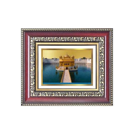 Diviniti 24K Gold Plated Golden Temple (Classic) Divine Table Top Frame for Home Mandir & Office Decor | Luxury Spiritual Gift