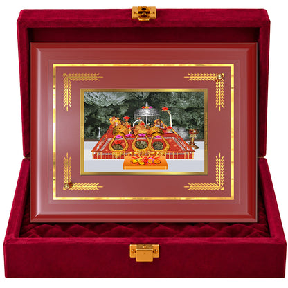 24K Gold-Plated Vaishno Devi Mata Darbar MDF Frame | Premium Gift Box | 35x27 CM