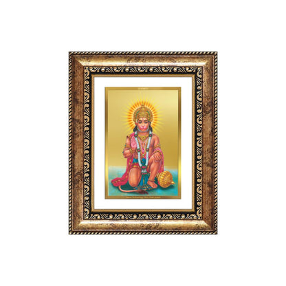 Diviniti 24K Gold Plated Ashirwad Hanuman (Classic) Divine Wall and Table Top Frame for Home Mandir & Office Decor | Luxury Spiritual Gift