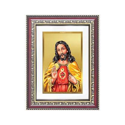 Diviniti 24K Gold Plated Jesus Christ (Classic) Divine Wall Frame for Home Mandir & Office Decor | Luxury Spiritual Gift