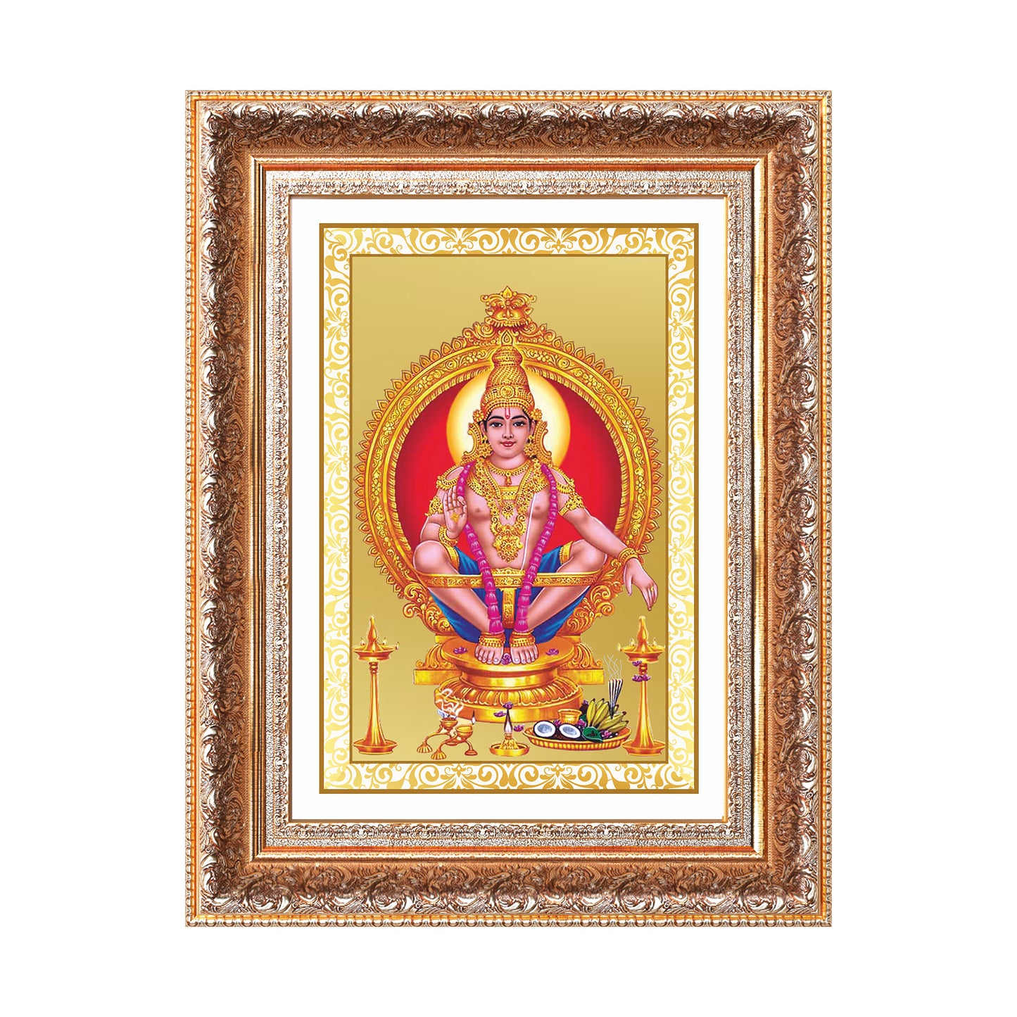 Lord Ayyappan | Hariharan for Wall Mount Photo Frame in 24K Gold Plated Foil