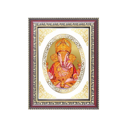 Dagdu Sheth Ganpati | Divine Ganesha Wall & Tabletop Royal Photo Frame in 24K Gold Plated Foil
