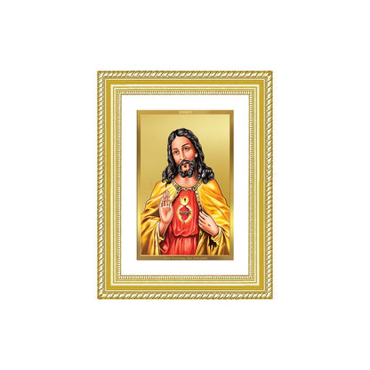 Diviniti 24K Gold Plated Jesus Christ (Classic) Divine Wall Frame for Home Mandir & Office Decor | Luxury Spiritual Gift