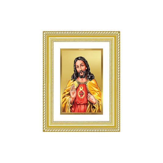 Diviniti 24K Gold Plated Jesus Christ (Classic) Divine Wall Frame for Home Mandir & Office Decor | Luxury Spiritual Gift