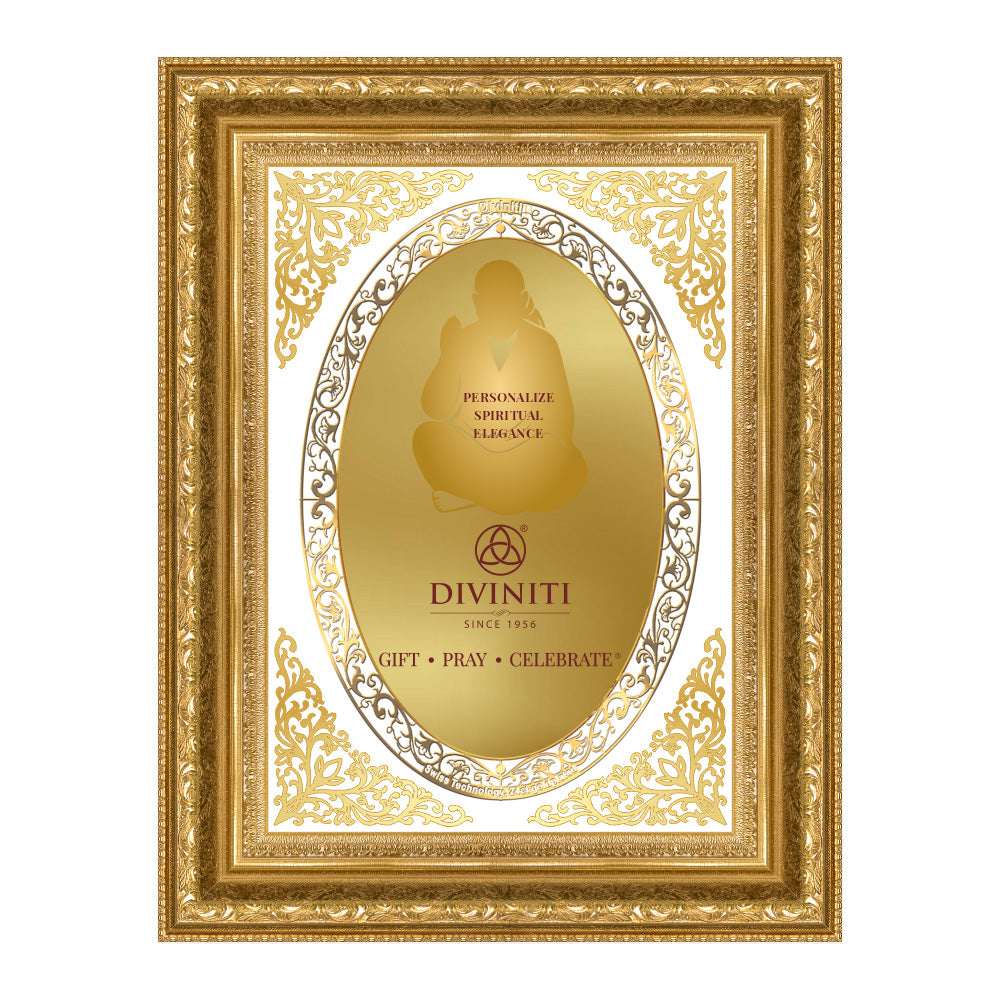 Diviniti Double Glass Frame Personalised Wall Mount Photo Frame in 24K Gold Plated Foil