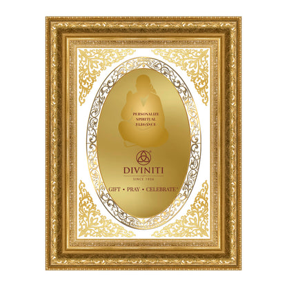 Diviniti Double Glass Frame Personalised Wall Mount Photo Frame in 24K Gold Plated Foil