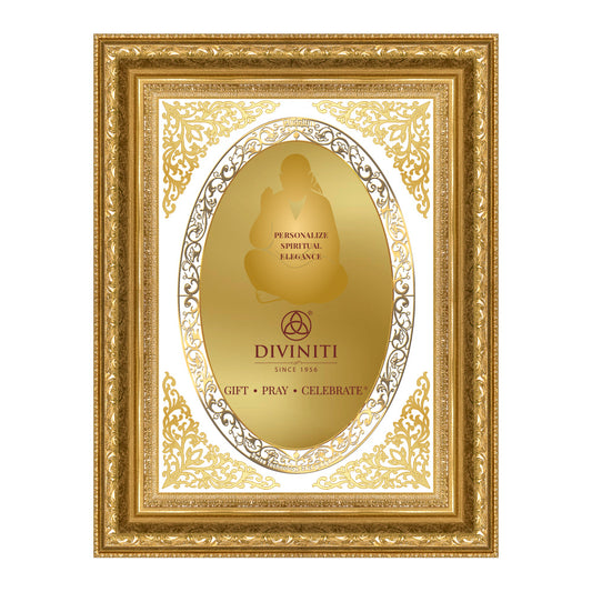 Diviniti Double Glass Frame Personalised Wall Mount Photo Frame in 24K Gold Plated Foil