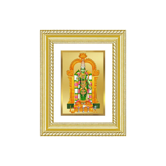 Diviniti 24K Gold Plated Meenakshi Amman (Classic) Divine Wall and Table Top Frame for Home Mandir & Office Decor | Luxury Spiritual Gift