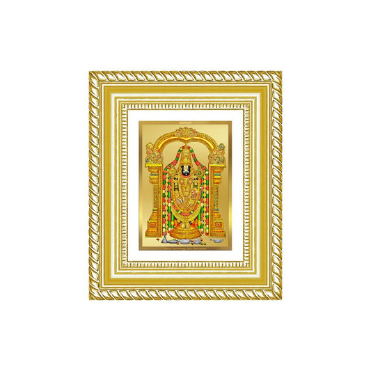 Diviniti 24K Gold Plated Tirupati Balaji Divine Table Top Frame for Home Mandir & Office Decor | Luxury Spiritual Gift