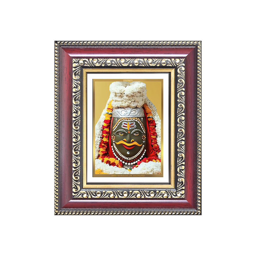 Diviniti 24K Gold Plated Mahakaleshwar (Classic) Divine Table Top Frame for Home Mandir & Office Decor | Luxury Spiritual Gift