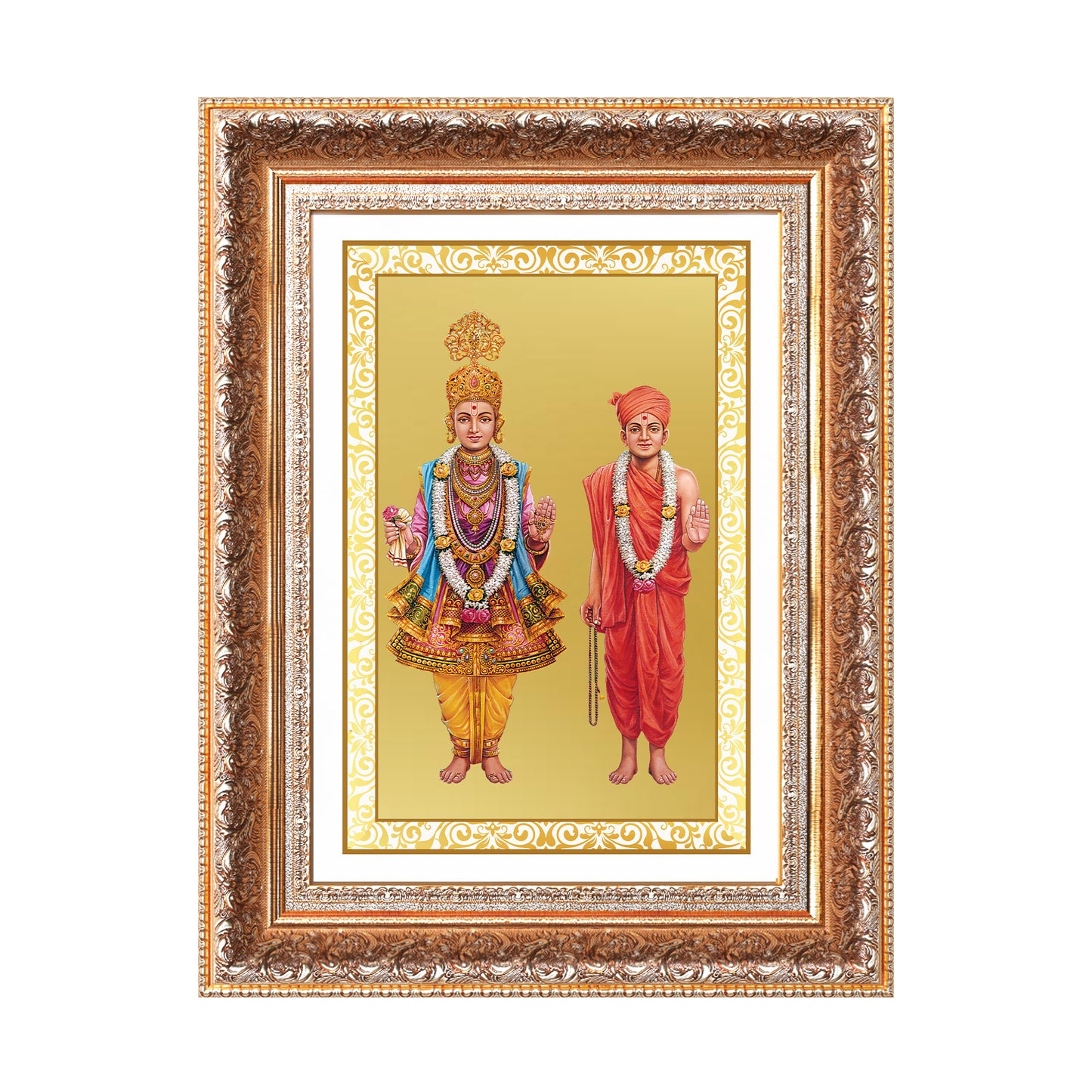 Lord Swaminarayan | Incarnation of Dharma & Divine Grace Wall Photo Frame in 24K Gold Plated Foil