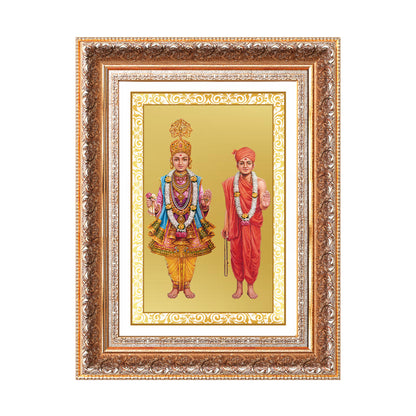 Lord Swaminarayan | Incarnation of Dharma & Divine Grace Wall Photo Frame in 24K Gold Plated Foil