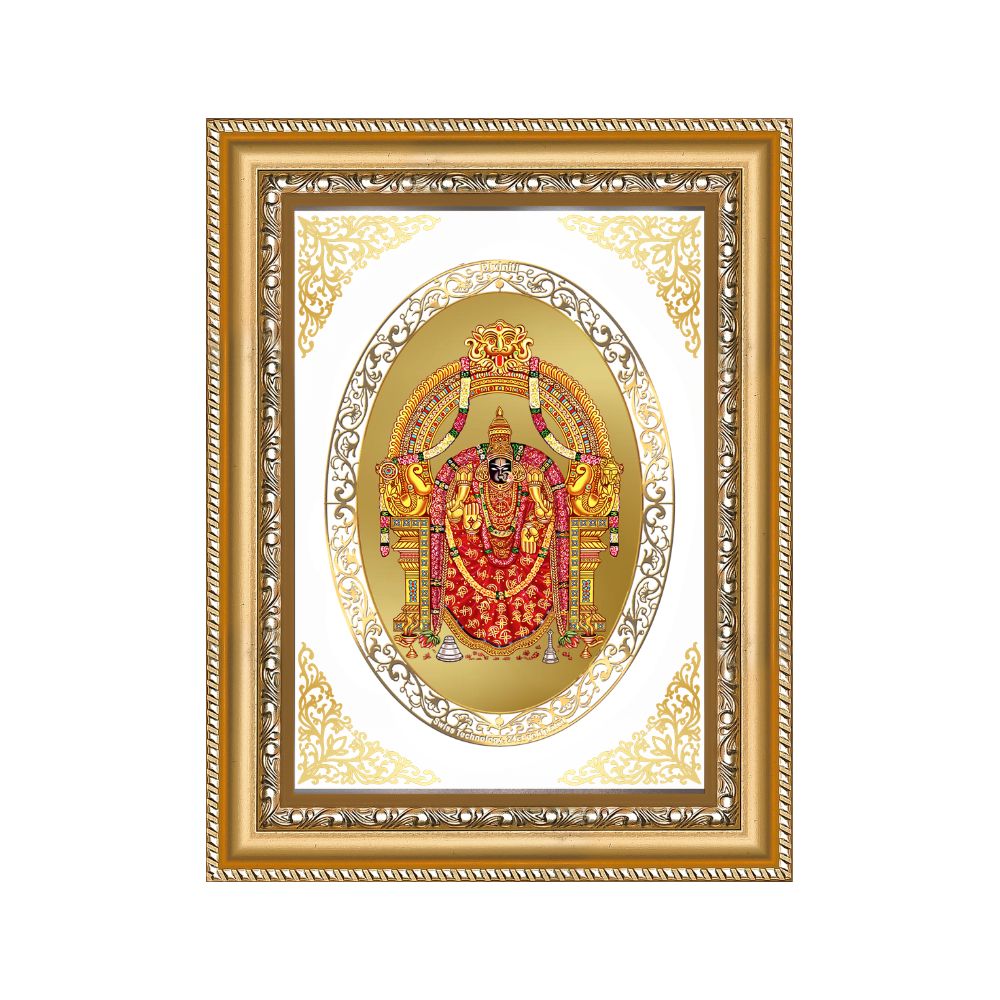 Padmavati Devi | Jain Sacred Wall & Tabletop Royal Photo Frame in 24K Gold Plated Foil