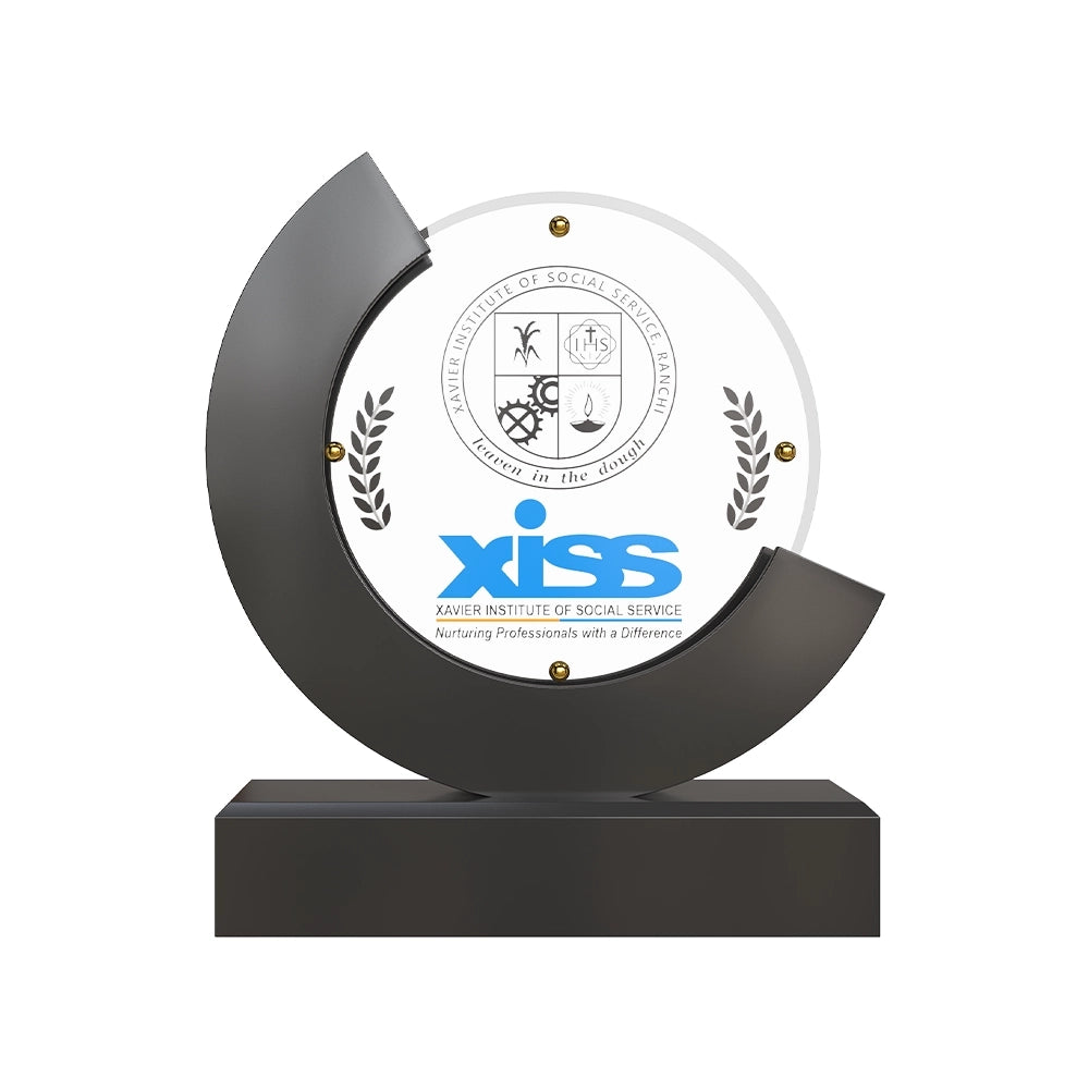 Luxury MDF & Acrylic Moon Personalized Trophy Elegant Round Centerpiece Award with Custom Engraving