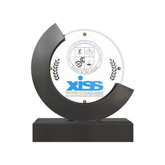 Luxury MDF & Acrylic Moon Personalized Trophy Elegant Round Centerpiece Award with Custom Engraving