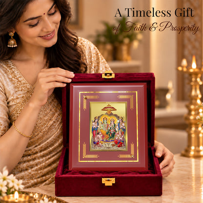 24K Gold-Plated Ram Darbar MDF Frame | Premium Gift Box | 13.5x16 CM