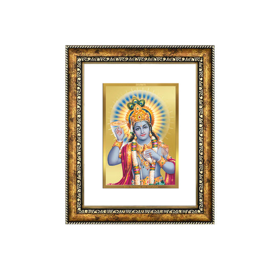 DIVINITI 24K Gold Plated Foil Vishnu Wall Photo Frame for Home Decor, Wall Hanging, Table Top, Puja Room & Gift DG113S3 (27.6X35.4 CM)