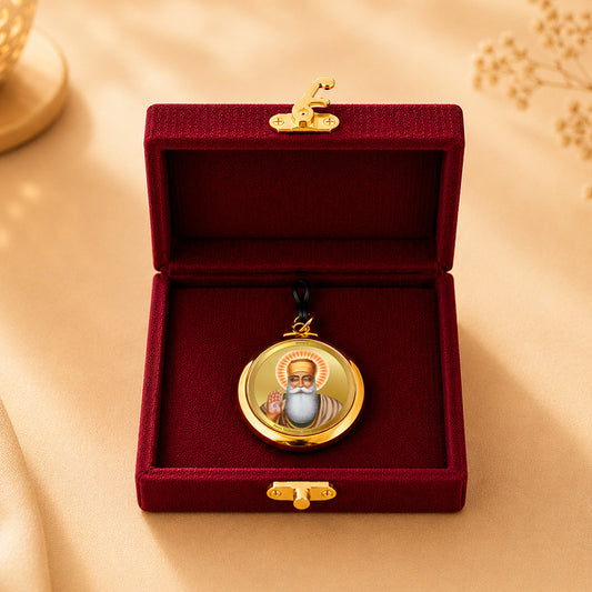 Diviniti 24K Double sided Gold Plated Pendant Guru Nanak Dev Ji & Ik Onkar|28 MM Flip Coin (1 PCS)
