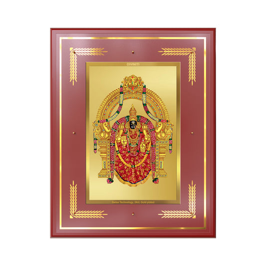 Goddess Padmavati | Consort of Lord Tirupati Balaji Wall Mount Photo Frame in 24K Gold Plated Foil