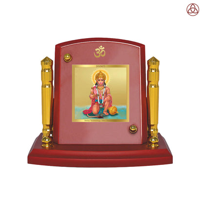 Hanuman Ashirwad | Divine Lord Hanuman Car Dashboard & Tabletop Photo Frame in 24K Gold Plated Foil