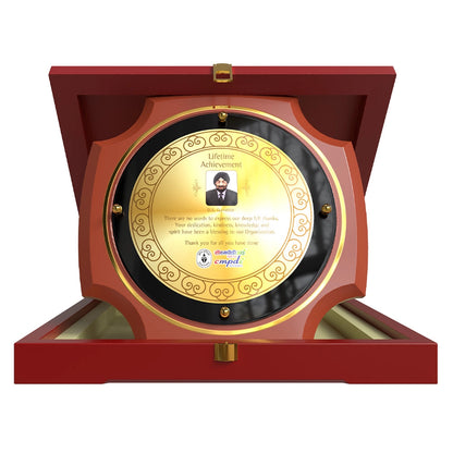 Diviniti Customized MDF Memento with Image Printed on 24K Gold Plated Foil | Premium Corporate Gift & Award Plaque