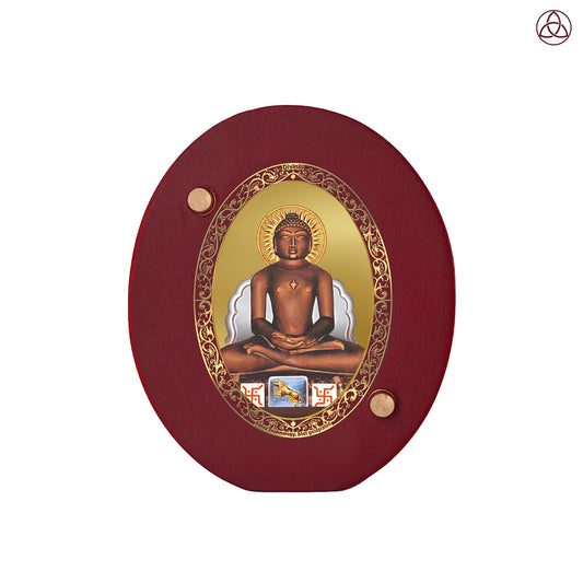 Lord Mahavira Car Dashboard & Tabletop Photo Frame in 24K gold plated royal foil