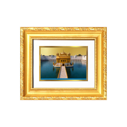 Diviniti 24K Gold Plated Golden Temple |Divine Table Top Frame for Home Mandir & Office Decor | Luxury Spiritual Gift