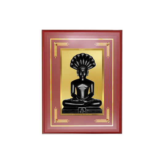 Diviniti Shree Parshvanath Bhagwan Wall Photo Frame in 24K Gold Plated Foil | Symbol of Peace, Protection & Spiritual Awakening