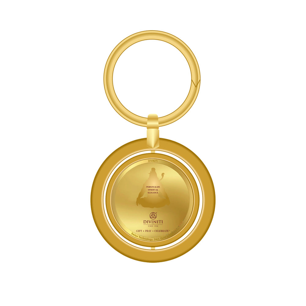 Diviniti Personalised Double Sided Keychain in 24K Gold Plated Foil