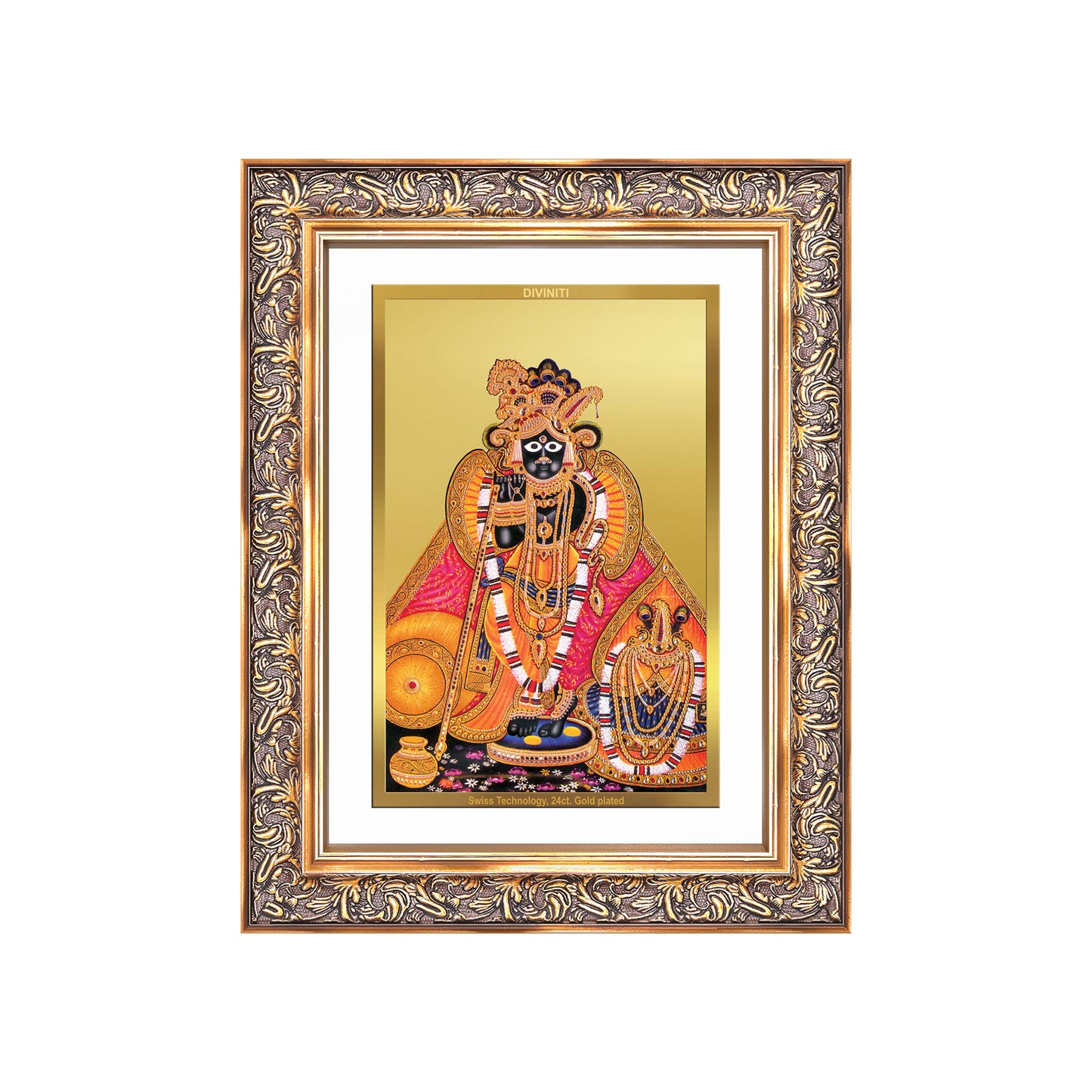 Banke Bihari | Kunj Bihari Wall Mount Photo Frame in 24K Gold Plated Foil