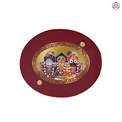 Jagannath Balaram Suvadra Car Dashboard & Tabletop Photo Frame in 24K gold plated royal foil