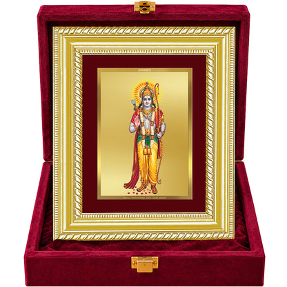 24K Gold-Plated Lord Ram Ji Frame | Premium Gift Box | 21.5x17.5 CM