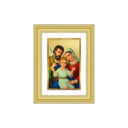 Diviniti 24K Gold Plated Holy Family (Classic) Divine Wall Frame for Home Mandir & Office Decor | Luxury Spiritual Gift