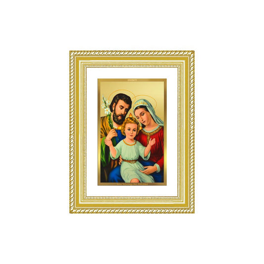 Diviniti 24K Gold Plated Holy Family (Classic) Divine Wall Frame for Home Mandir & Office Decor | Luxury Spiritual Gift