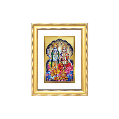 Diviniti 24K Gold Plated Vishnu Lakshmi (Classic) Divine Wall Frame for Home Mandir & Office Decor | Luxury Spiritual Gift
