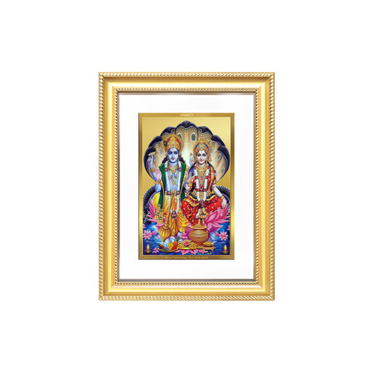 Diviniti 24K Gold Plated Vishnu Lakshmi (Classic) Divine Wall Frame for Home Mandir & Office Decor | Luxury Spiritual Gift