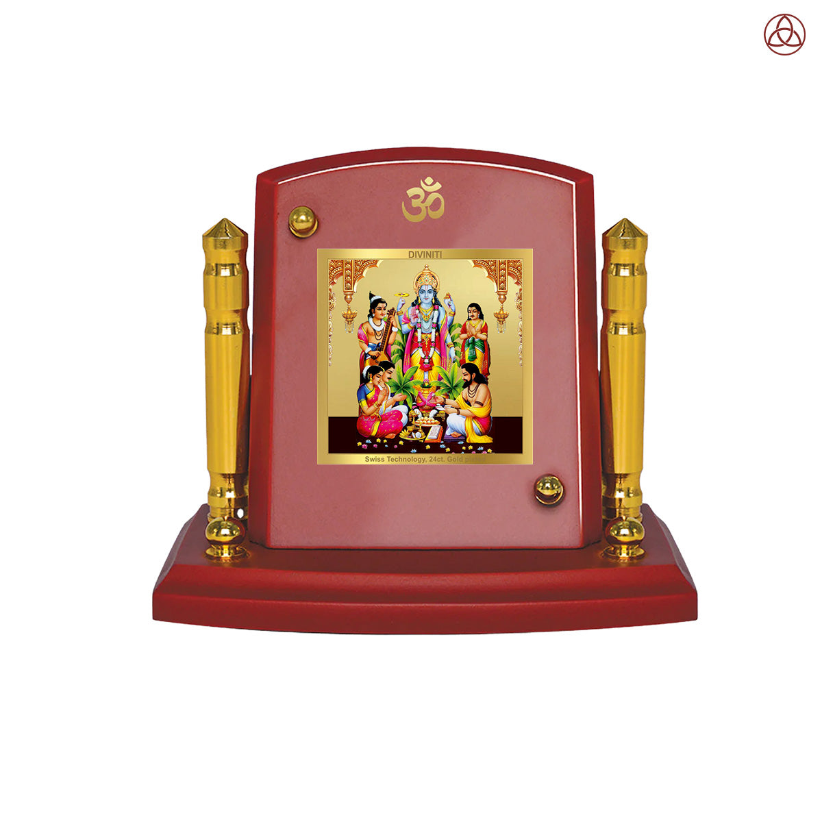 Lord Satyanarayana | Divine Form of Truth and Prosperity Tabletop Frame in 24K Gold Plated Foil