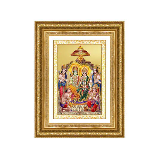 Diviniti 24K Gold Plated Ram Darbar Divine Wall Frame for Home Mandir & Office Decor | Luxury Spiritual Gift