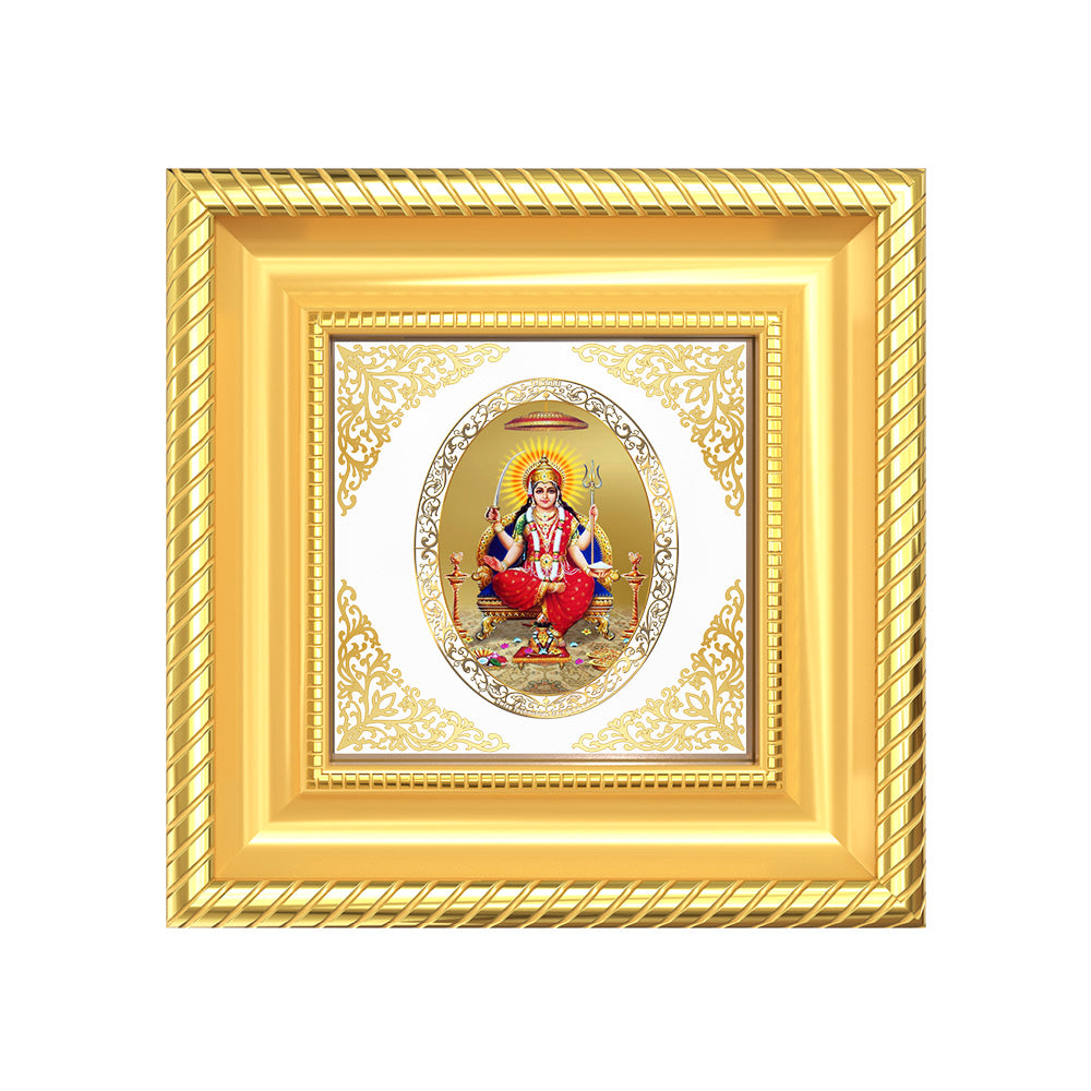 Santoshi Mata | Divine Goddess Royal Tabletop Photo Frame in 24K Gold Plated Foil