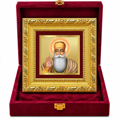 24K Gold-Plated Guru Nanak Frame | Premium Gift Box | 10x10 CM