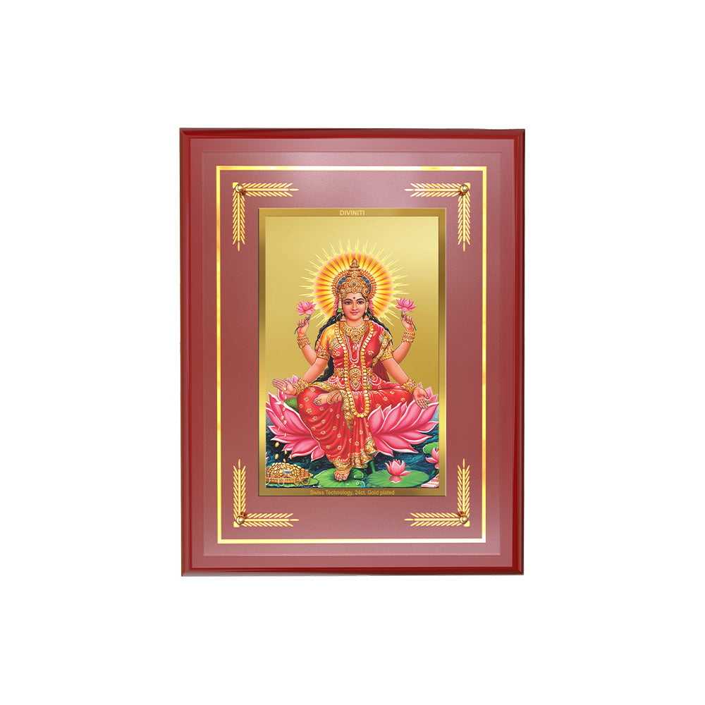 Diviniti 24K Gold Plated Goddess Lakshmi Blessing Tabletop Photo Frame | Wealth, Prosperity & Divine Grace