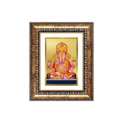 Diviniti 24K Gold Plated Dagadu Ganesha (Classic) Divine Wall and Table Top Frame for Home Mandir & Office Decor | Luxury Spiritual Gift
